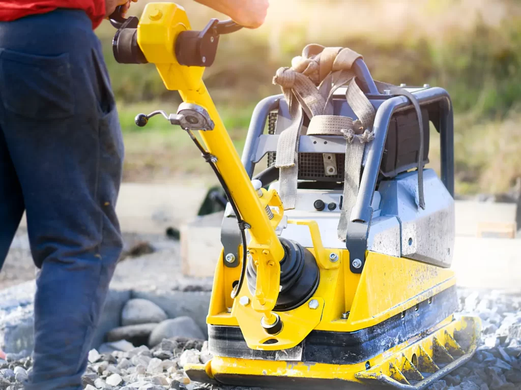 Compact excavator on hire for construction projects